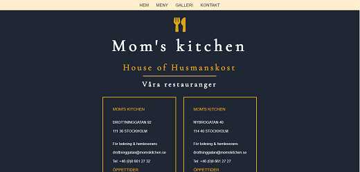 restaurant page